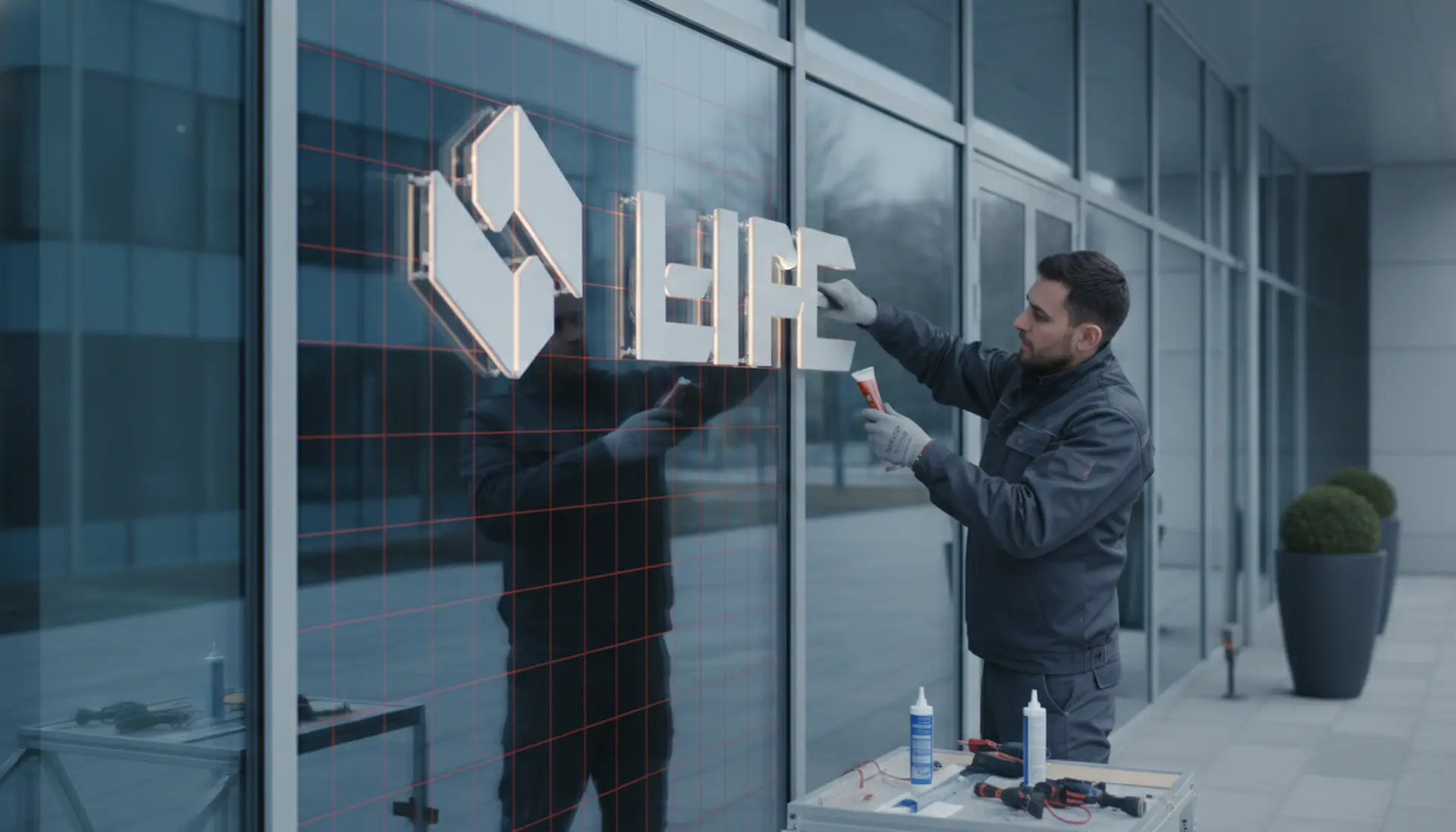 Instalación de gráficos que multiplica el retorno visual de tu marca corporativa
